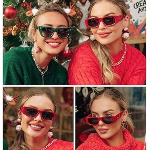 Rectangle Polarized Fashion Rave Sunglasses SJ2228 Red main image 4